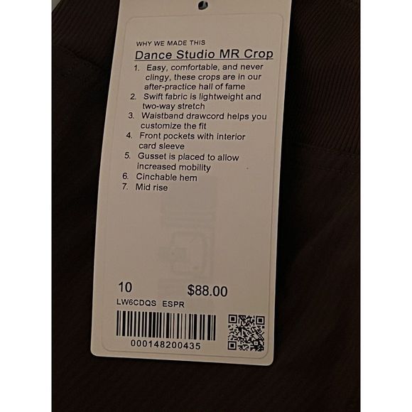 Lululemon Pants Jogger Womens Size 10 Brown Ribbed Dance Studio Cropped NEW - Picture 13 of 15